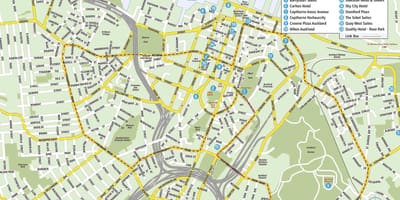 Карта на център на град Оукланд